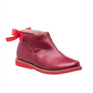 Elephantito girls red leather booties